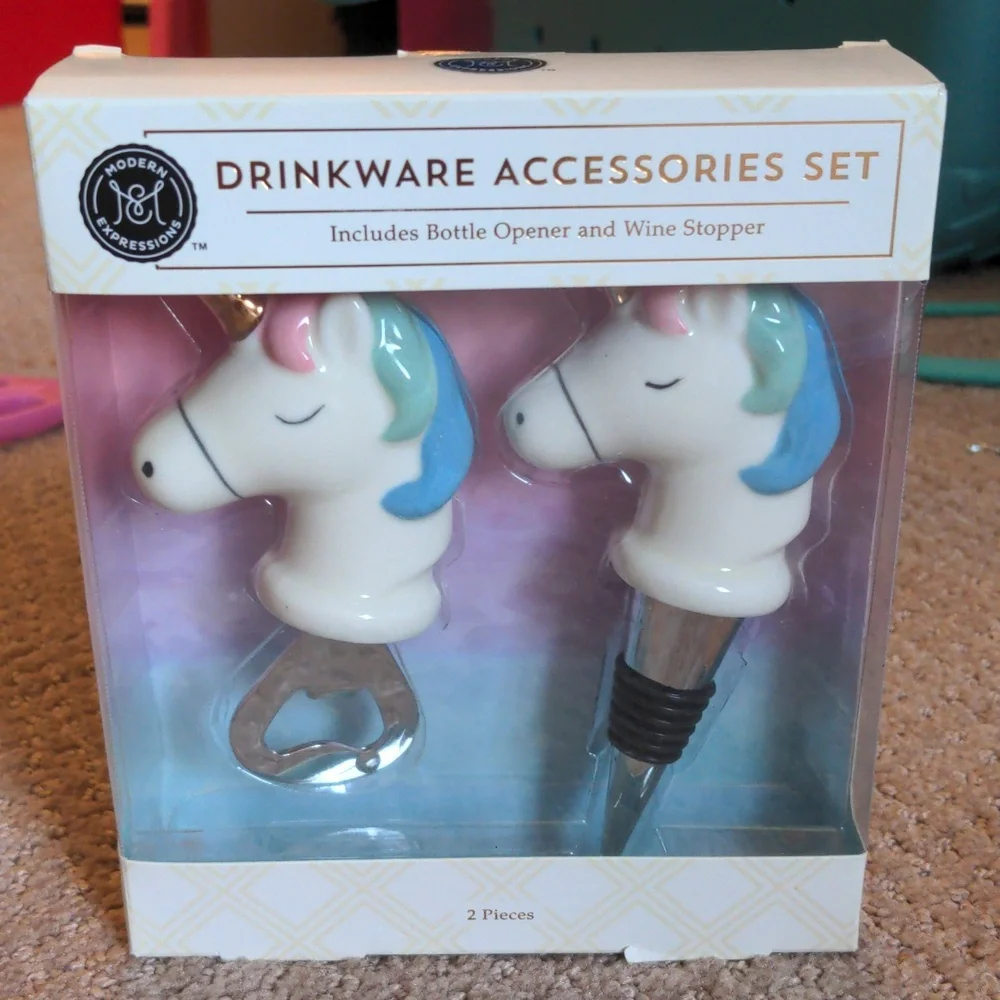 NIB Unicorn Bottle Opener and Wine stopper